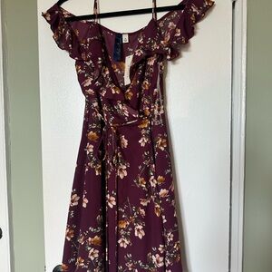 LAST CHANCE SALE! Blue Rain Red and Yellow Ruffled Tiered Wrap Dress